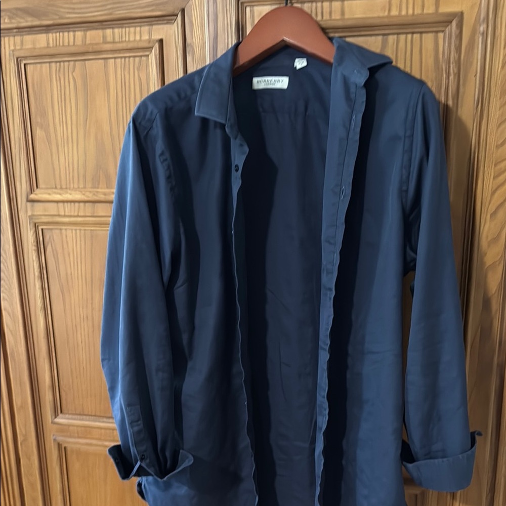 Burberry Blue Lightweight Shirt Jacket